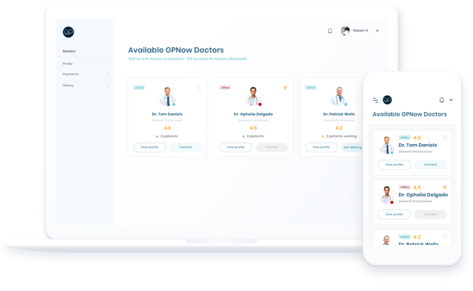 GP Now Telehealth Interface