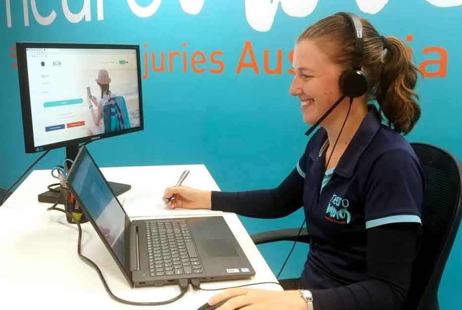 A therapist supporting a patient with telehealth
